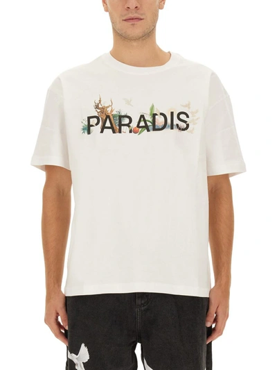 3.paradis T-shirt With Logo In White