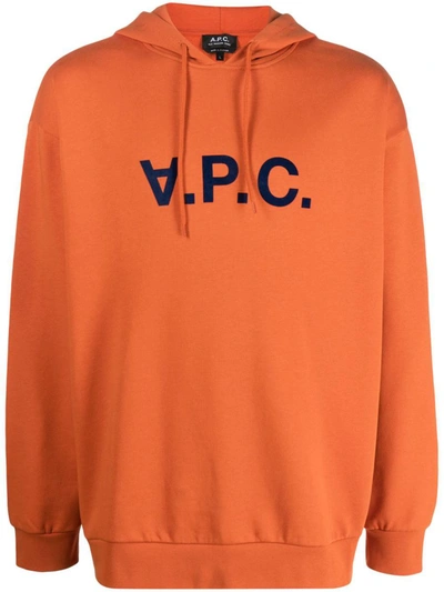 Apc Orange Milo Hoodie In Red