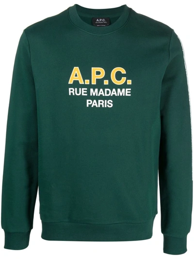 A.p.c. Apc Madame H Crew Neck Sweatshirt In Dark_green