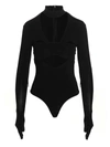 Ambush Heart Shaped Gloves Bodysuit In Black
