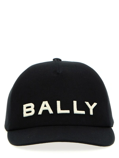 Bally Logo Embroidery Cap In White/black