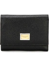 DOLCE & GABBANA BLACK LEATHER  BIFOLD WALLET WITH LOGO PLATE