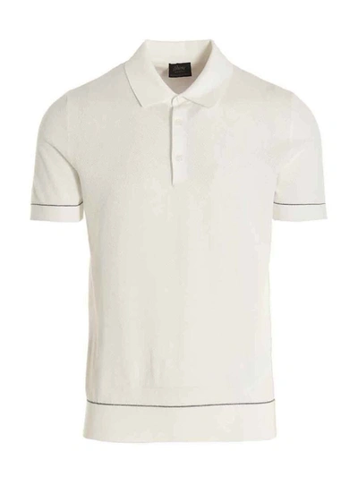 Brioni Cotton Polo Shirt In White