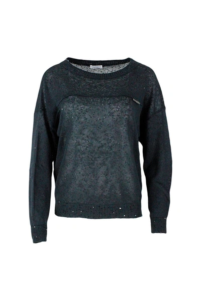 Brunello Cucinelli Diamond Sweater In Grey