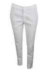 Brunello Cucinelli Garment-dyed Stretch Cotton Drill Cigarette Trousers In White