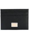 DOLCE & GABBANA CARD HOLDER IN HAMMERED LEATHER WITH LOGO