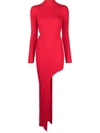 David Koma Asymmetric Cut-out Gown In Red