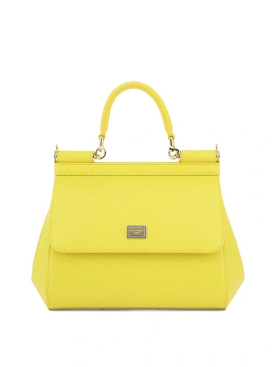 Dolce & Gabbana "small Sicily" Handbag In Yellow