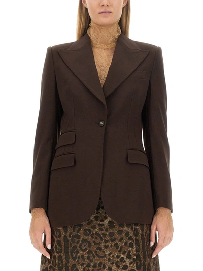 Dolce & Gabbana Double-breasted Jacket In Dark Brown