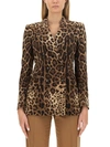 Dolce & Gabbana Animal Print Double-breasted Blazer In Multicolour