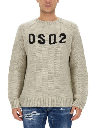 Dsquared2 Jersey With Logo In Powder