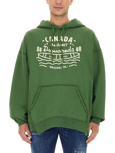 Dsquared2 Sweatshirt With Logo In Green