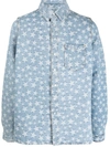 Erl Star Pattern Long Sleeve Shirt In Blue