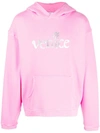Erl Men's Venice Cotton Hoodie In Pink & Purple