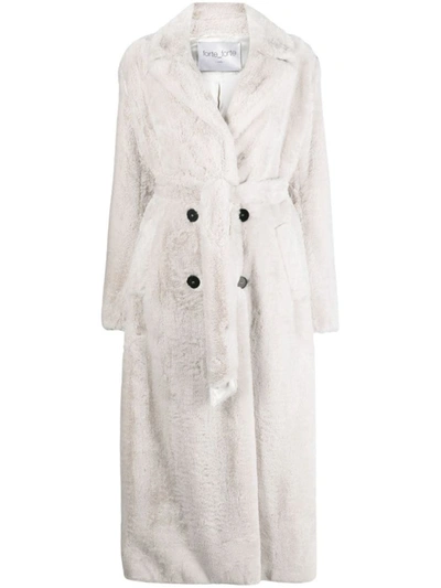 Forte Forte Forte_forte Faux Fur Double-breasted Coat In Cream