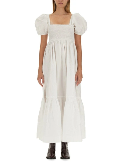 Ganni Midi Dress In White