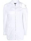 Jacquemus Galliga Cold-shoulder Corset Mini Shirtdress In White