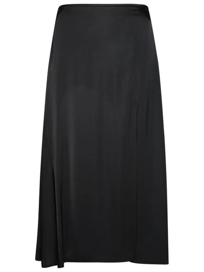 Jil Sander Midi Satin Skirt In Black