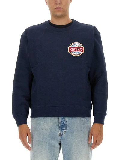 Kenzo Globe Classic Sweatshirt In Blue