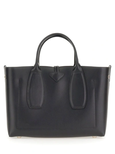 Longchamp Medium Roseau Bag In Black