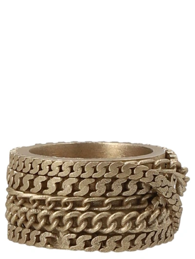 Mm6 Maison Margiela Multi Chain Ring In Gold