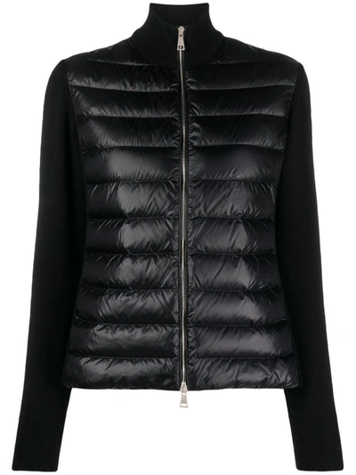 Moncler Quilted Padded Cardigan In Navy