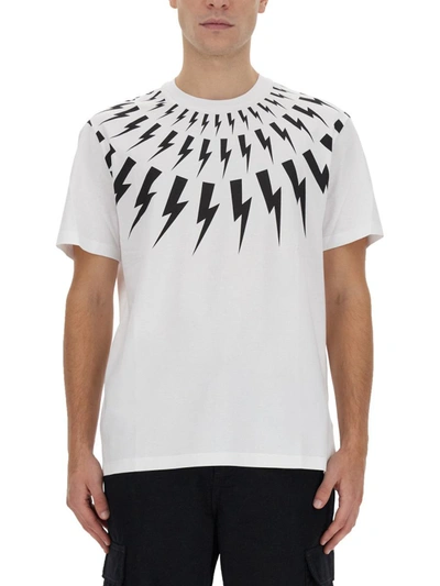 NEIL BARRETT NEIL BARRETT "FAIRISLE THUNDERBOLT" T-SHIRT