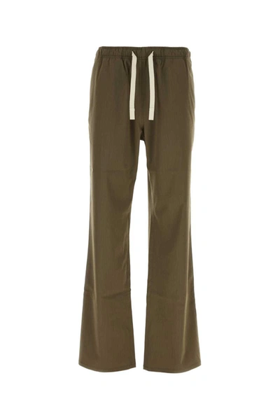 Palm Angels Straight-leg Drawstring Trousers In Brown