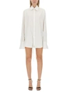 Peter Do Adjustable Tie Collared Shirt With High-low Hem In White