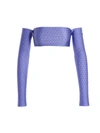 The Andamane Lexi Shiny Crop Top In Purple