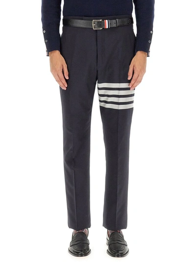 Thom Browne Classic Pants With Martingale In Blue