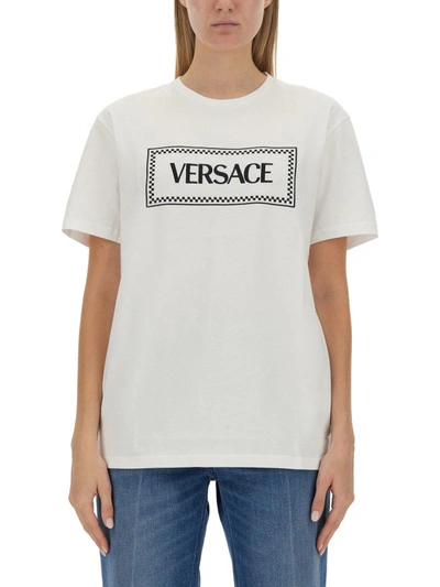 Versace T-shirt With 90s Vintage Logo In White