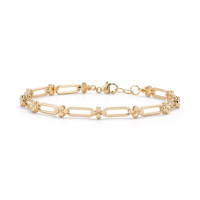 Dana Rebecca Designs Poppy Rae Pebbled Link Bracelet In Yellow Gold