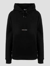 Saint Laurent Logo Embroidery Cotton Jersey Hoodie In Black
