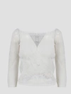 ALBERTA FERRETTI VISCOSE NET KNIT TOP