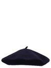 Maison Margiela Navy Heavy Wool Beret In Azul