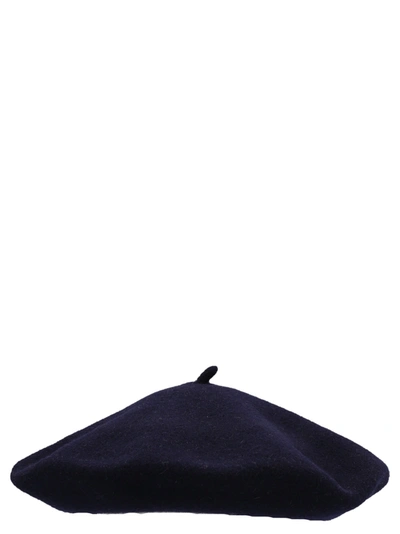 Maison Margiela Navy Heavy Wool Beret In Azul