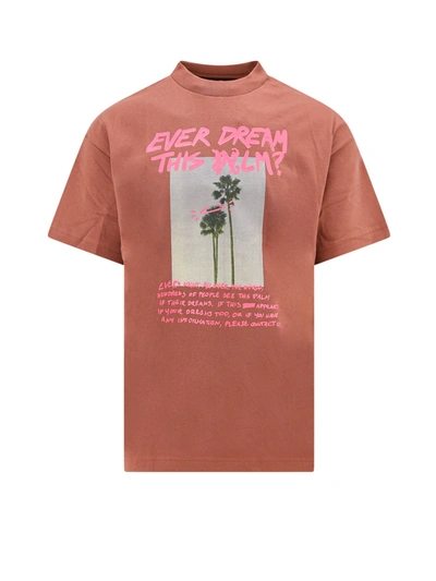 Palm Angels Palm Dream T-shirt With Print On The Front In Brown