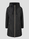 Herno Zipper Hooded Raincoat In Black