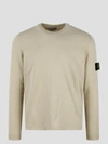 Stone Island Buttoned-patch Knitted Sweater In Nude & Neutrals