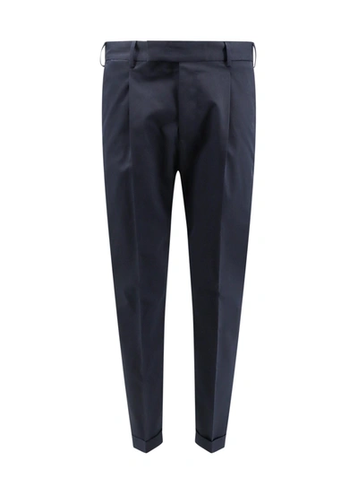 Pt Torino Cotton And Linen Trouser In Blue