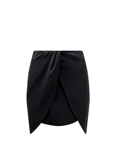 Off-white Virgin Wool Mini Skirt In Black