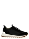 Brunello Cucinelli Monili-chain Leather Sneakers In Black