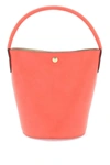 Longchamp Cuir De Russie Bucket Bag In Red
