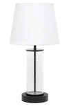 Lalia Home Laila Home Encased Metal And Clear Glass Table Lamp In White