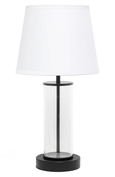 Lalia Home Laila Home Encased Metal And Clear Glass Table Lamp In Black