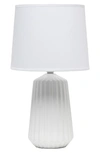 LALIA HOME OFF-WHITE PLEATED CERAMIC TABLE LAMP
