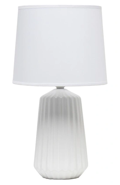 Lalia Home Laila Home Off White Pleated Base Table Lamp In Off-white