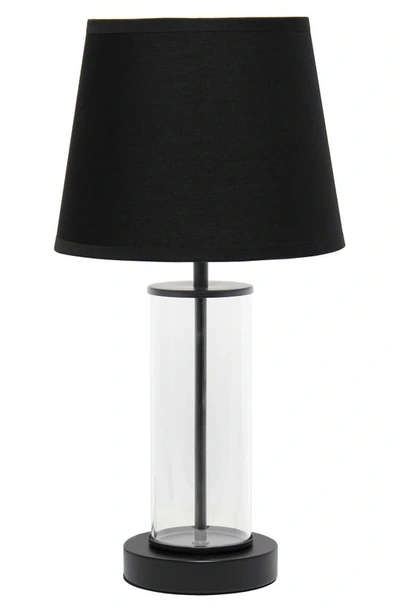 Lalia Home Laila Home Encased Metal And Clear Glass Table Lamp In Black