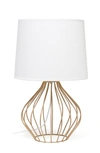 Lalia Home Laila Home Geometrically Wired Table Lamp In Copper/ White Shade
